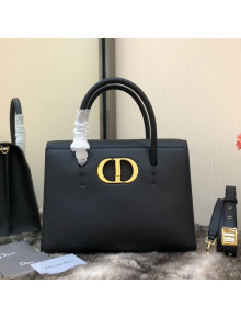 Dior Large St Honore Tote Bag in Black Grained Calfskin 2020