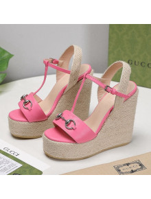 Gucci Calfskin Wedge Sandals 13cm Pink 2021
