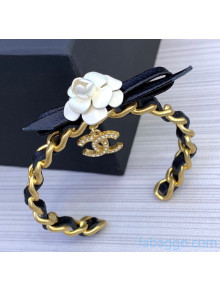 Chanel Leather Bow and Camellia Bracelet CH20112611 Black 2020