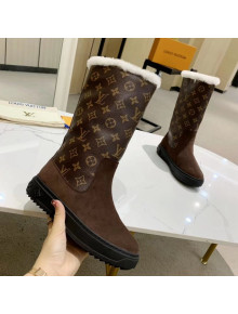 Louis Vuitton Breezy Flat Mid-High Boots in Coffee Brown Monogram Suede 2020 
