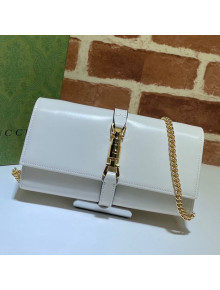 Gucci Leather Jackie 1961 Chain Wallet 652681 White 2021