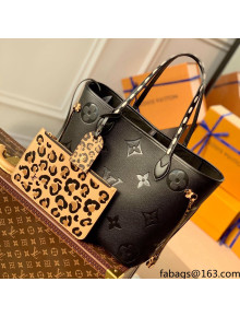 Louis Vuitton Neverfull MM Tote Bag in Monogram Empreinte Leather M45856 Black 2021