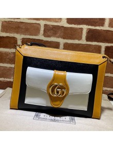 Gucci Small Shoulder Bag with Double G 648999 Black/Yellow/White 2021
