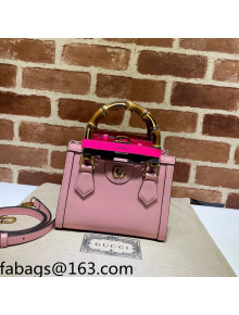 Gucci Diana Leather Mini Tote Bag 655661 Pastel Pink 2021