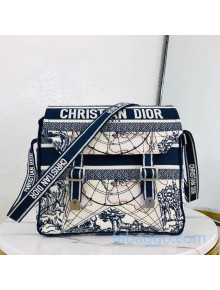 Dior Diorcamp Messenger Bag in Blue Multicolor Around the World Embroidery 2020