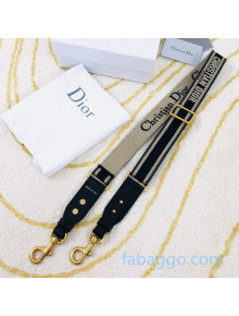 Dior Adjustable Shoulder Strap in Blue 'Christian Dior' Embroidery 2020
