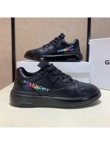Givenchy Grainy Calfskin Embroidered Logo Sneaker Black 2020(For Women and Men)