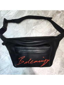 Balenciaga Signature Logo Belt Bag Black 2019