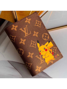 Louis Vuitton Monogram Canvas Pikachu Print Passport Cover M64411 Coffee 2019