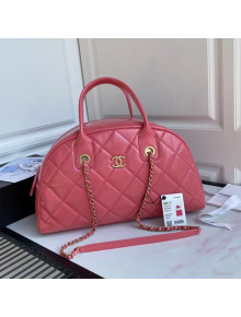 Chanel Quilted Calfskin Bowling Bag AS2223 Pink 2021