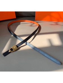 Hermes Width 1.3cm Swift & Epsom Leather Reversible Belt With Lock Buckle Black/Orange 2020