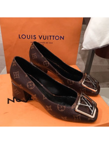 Louis Vuitton Madeleine Monogram Canvas Square LV Pumps 5.5cm Heel 2020