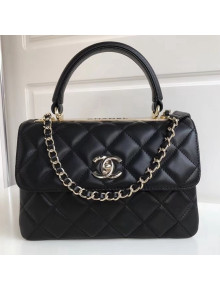 Chanel Quilting Small Trendy CC Flap Bag With Top Handle A92236 Black 2018(Gold-tone Hardware)