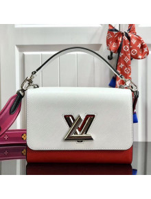 Louis Vuitton Twist MM Epi Leather Top Handle Bag M50282 White/Red 2019