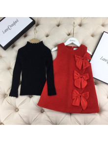 Chanel Black Sweater and Dress for Kids CSD121403 Black/Red 2021