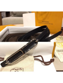 Hermes Width 1.3cm Swift & Epsom Leather Reversible Belt With Long Buckle Black 2020