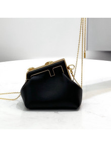 Fendi First Nano Bag Charm in Black Nappa Leather 2021 80018S