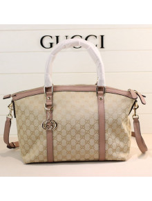 Gucci GG Canvas Top Handle Bag 341503 Nude Pink 2021