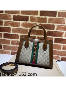 Gucci Jackie 1961 Medium GG Canvas Tote Bag 649016 Brown/Beige 2021