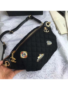 Chanel Wool Charms Waist Bag A57869 Black 2018