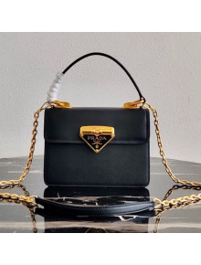 Prada Saffiano Leather Symbole Top Handle Bag 1BN021 Black 2020