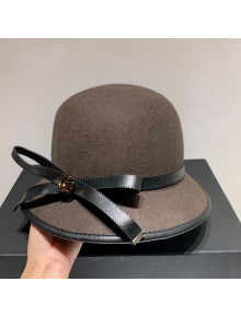 Gucci Wool Bucket Hat with GG Bow Brown 2020