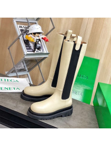 Bottega Veneta Calfskin The Lug High Boots Apricot 2020