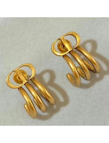 Dior 30 Montaigne CD Stud Earrings Aged Gold 2020
