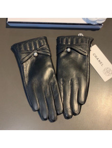 Chanel Lambskin Cashmere Gloves with Pearl Charm Black 34 2020