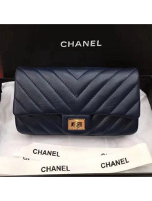 Chanel Chevron Lambskin 2.55 Reissue Waist Bag A57791 Navy Blue F/W 2018