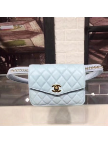 Chanel Vintage Calfskin Belt Bag Light Blue 2018 