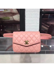 Chanel Vintage Calfskin Belt Bag Pink 2018 