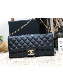 Chanel Quilted Lambskin Flap Evening Bag Black 2021