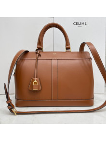 Celine Medium Cabas De France Bag in Shiny Calfskin Tan Brown 2021
