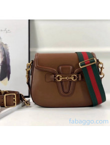 Gucci Lady Web Leather Medium Shoulder Bag 380574 Brown 2020