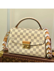 Louis Vuitton Croisette Top Handle Bag in Damier Azur Canvas N50053 Pink 2021