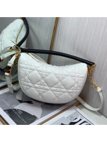 Dior Medium Vibe Hobo Bag in White Cannage Lambskin M8022 2022