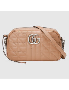 Gucci GG Marmont Geometric Leather Small Shoulder Bag 447632 Rose Beige 2021