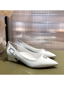 Louis Vuitton Magnetic Pumps 3.5cm in Glazed Calf Leather White 2022