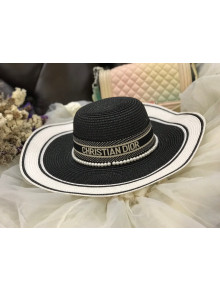 Dior Straw Wide Brim Hat Black D16 2021