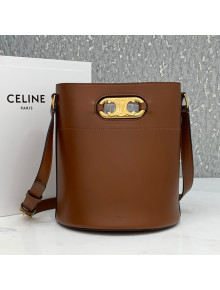 Celine Bucket Maillon Triomphe Bag in Shiny Calfskin Tan Brown 2021