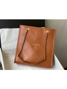 Chanel Calfskin Medium Shopping Bag AS2753 Caramel Brown 2021 TOP