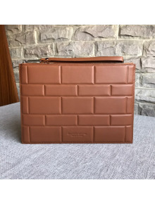 Bottega Veneta Men's Small Pouch in Geometric Padded Nappa Leather Brown 2019