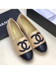 Chanel Quilted Leather CC Classic Espadrilles Beige 2019