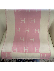 Hermes Classic Wool Cashmere Baby Blanket 100x140cm Pink 2021 110265