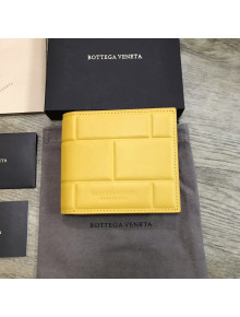 Bottega Veneta Men's Bi-Fold Wallet  in Geometric Padded Nappa Leather Yellow 2019
