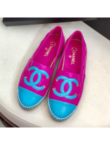 Chanel Quilted Leather CC Classic Espadrilles Fuchsia/Blue 2019