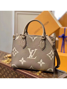 Louis Vuitton OnTheGo PM Tote Bag in Giant Monogram Leather M45659 Grey/White 2021