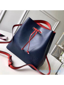 Louis Vuitton NeoNoe MM Epi Leather Bucket Bag M54369 Navy Blue/Red 2020