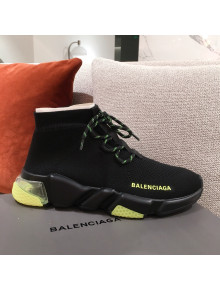 Balenciaga Speed Knit Sock Lace-up Boot Sneaker Black 2021 14 ( For Women and Men)